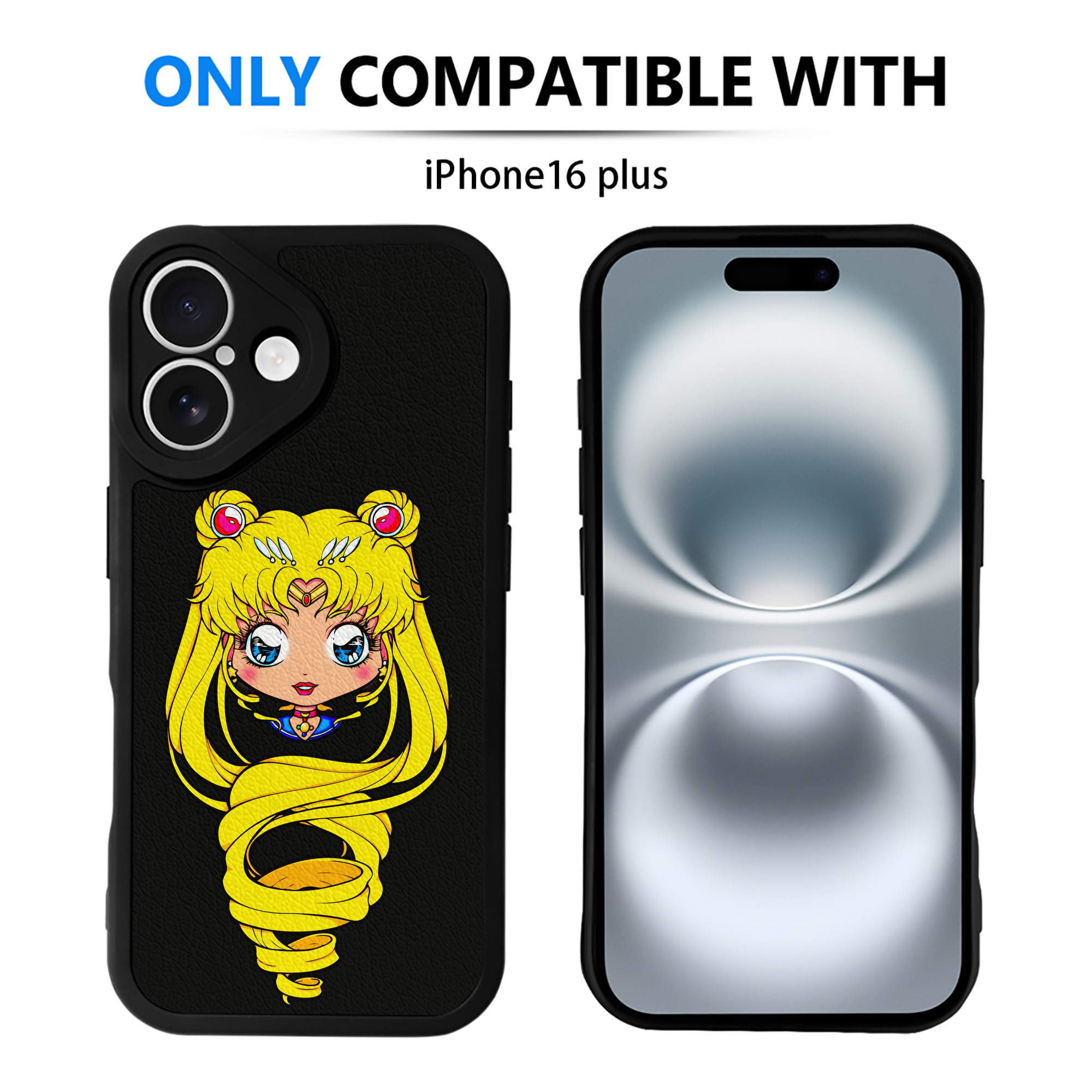 （画像用） 美少女戦士セーラームーン 月野 うさぎ つきの うさぎ Sailor Moon Tsukino Usagi 【iPhone 16シリーズ対応】シリコンスマホケース（レザー調） 材質：シリコン